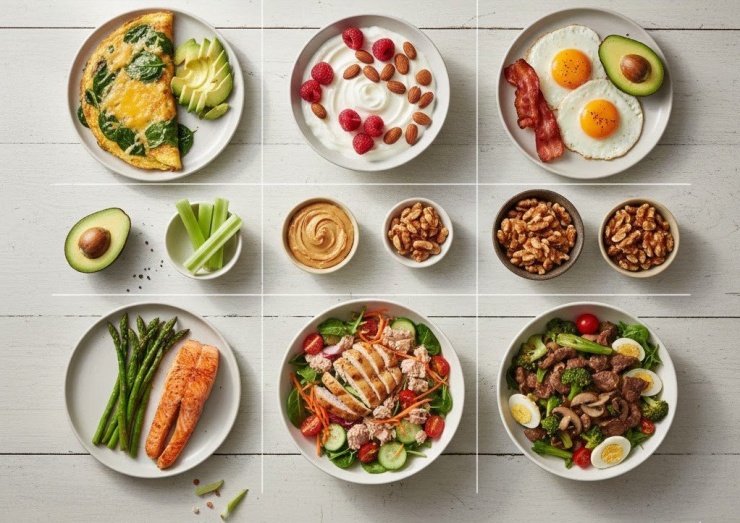 Thực đơn của chế độ ăn low carb.