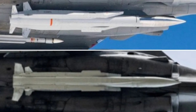 Tên lửa ASMP-A (trên) và tên lửa ASMPA-R. Ảnh: BQP Pháp, MBDA