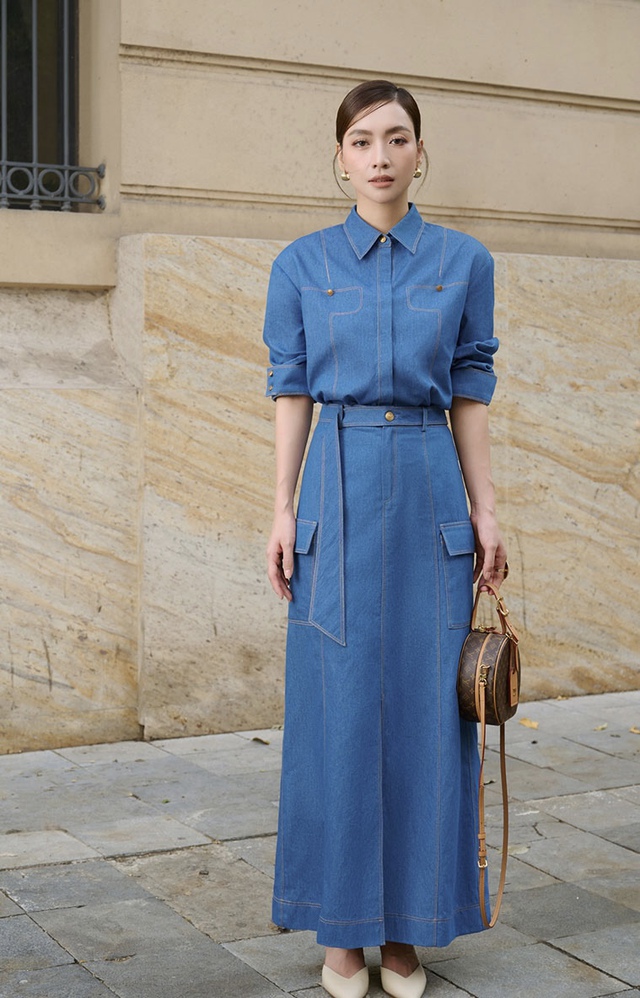 Tiện lợi và không bao giờ lỗi mốt với những chiếc đầm denim - Ảnh 2.