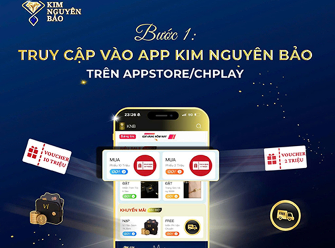 Hình ảnh ứng dụng mua hàng của tiệm vàng hiện không truy cập được. Ảnh: Nạn nhân cung cấp