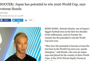 Keisuke Honda: Tuyển Nhật Bản có tiềm năng vô địch World Cup 2026