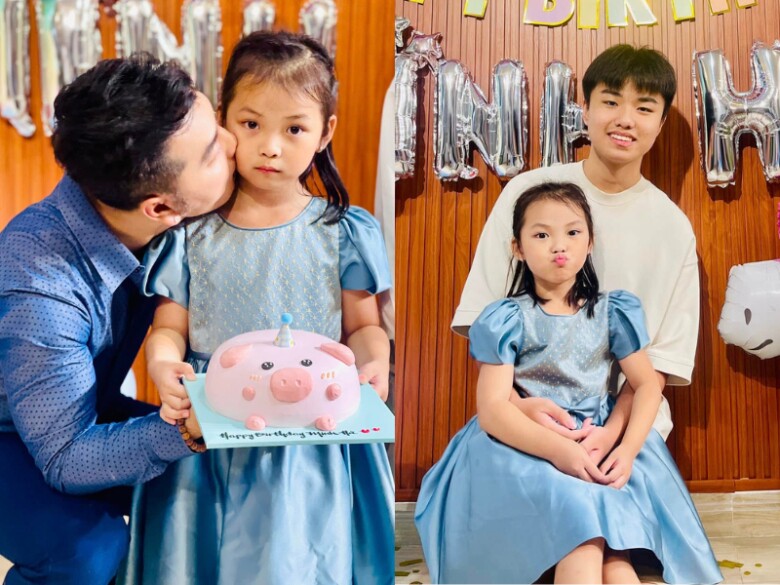 Con gái út của Ưng Hoàng Phúc có ngoại hình xính xắn, là út cưng của cả nhà.