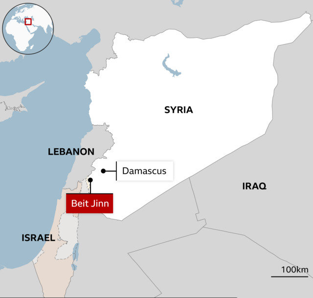 Vị trí Beit Jinn. Đồ họa: BBC