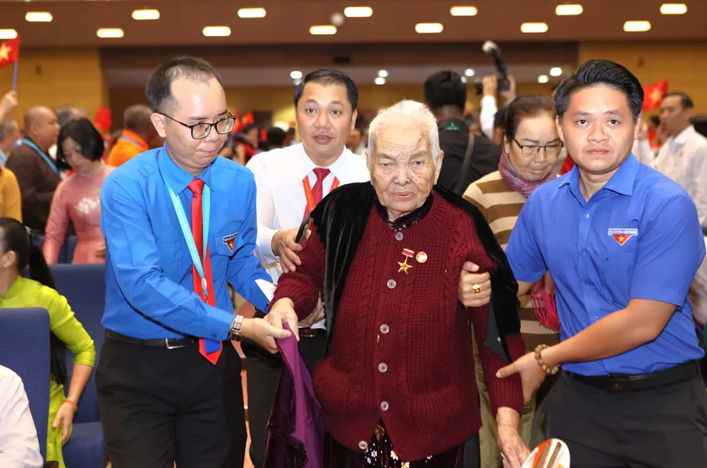 Các đại biểu về dự đại hội. Ảnh: NGUYỆT NHI mttq-viet-nam-tp-hcm-5.jpg