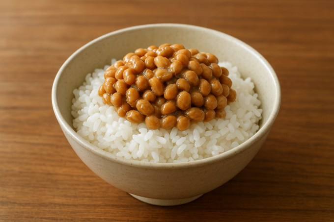 Mỗi người có thể ăn natto cơm nóng. Ảnh: AI