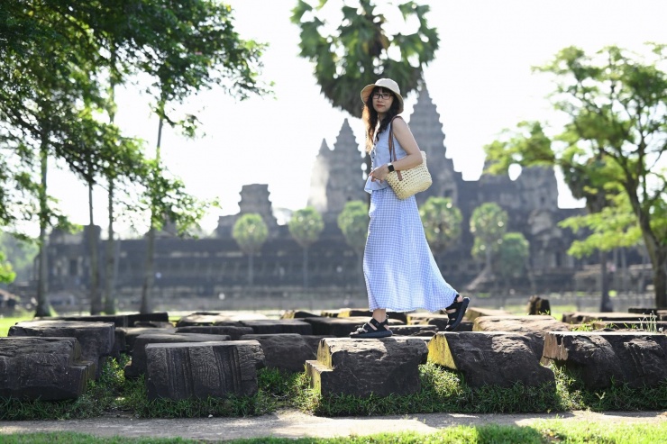 Nữ du khách Việt vô cùng ấn tượng trước vẻ đẹp của quần thể Angkor