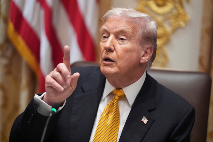 Tổng thống Donald Trump trong cuộc gặp Thủ tướng Hungary Viktor Orban tại Nhà Trắng hôm 7/11. Ảnh: AP