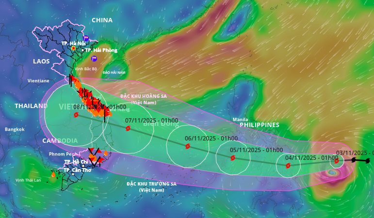 Bão Kalmaegi mạnh lên cấp 11, miền Trung mưa lớn, lũ lên nhanh- Ảnh 1. Bão Kalmaegi mạnh lên cấp 11, miền Trung mưa lớn, lũ lên nhanh- Ảnh 1.