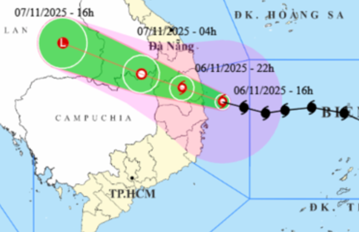 Bão số 13 Kalmaegi đổ bộ Đà Nẵng - Khánh hòa tối nay với Sức gió mạnh - Ảnh 1.