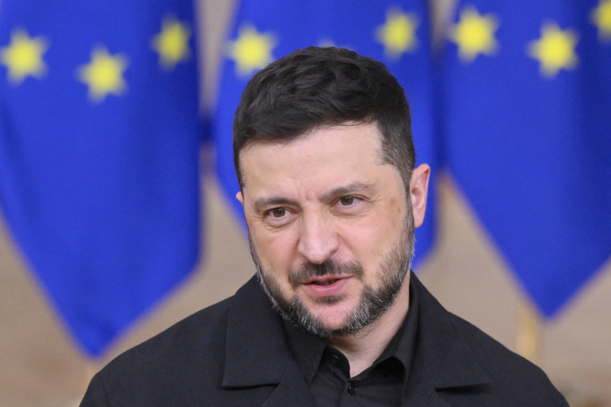 Tổng thống Ukraine Volodymyr Zelensky tại Brussels, Bỉ ngày 23/10. Ảnh: AFP