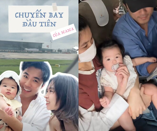 Cảnh cháu ngoại NSƯT Xuân Hinh ngồi máy bay đi du lịch: Bảo mẫu bế, mẹ giữ ti giả, bố pha trò để không khóc 1 Cháu ngoại Xuân Hinh 4 tháng tuổi đã được trải nghiệm du lịch bằng máy bay.