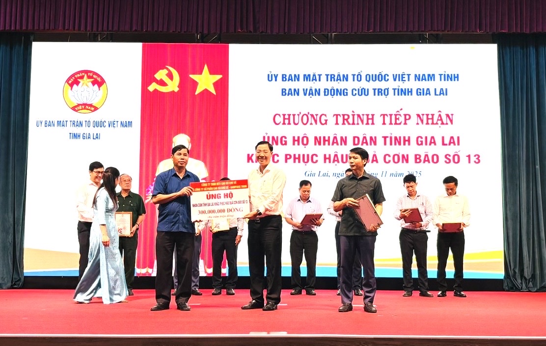 Cao su Chư Sê chung tay cùng Gia Lai khắc phục hậu quả bão số 13- Ảnh 1.