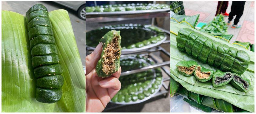 Bánh ngải được gói lá chuối, vận chuyển tới nhiều tỉnh thành miền xuôi, giá 50.000 - 70.000 đồng/bọc 10 chiếc. Ảnh: Ha Linh