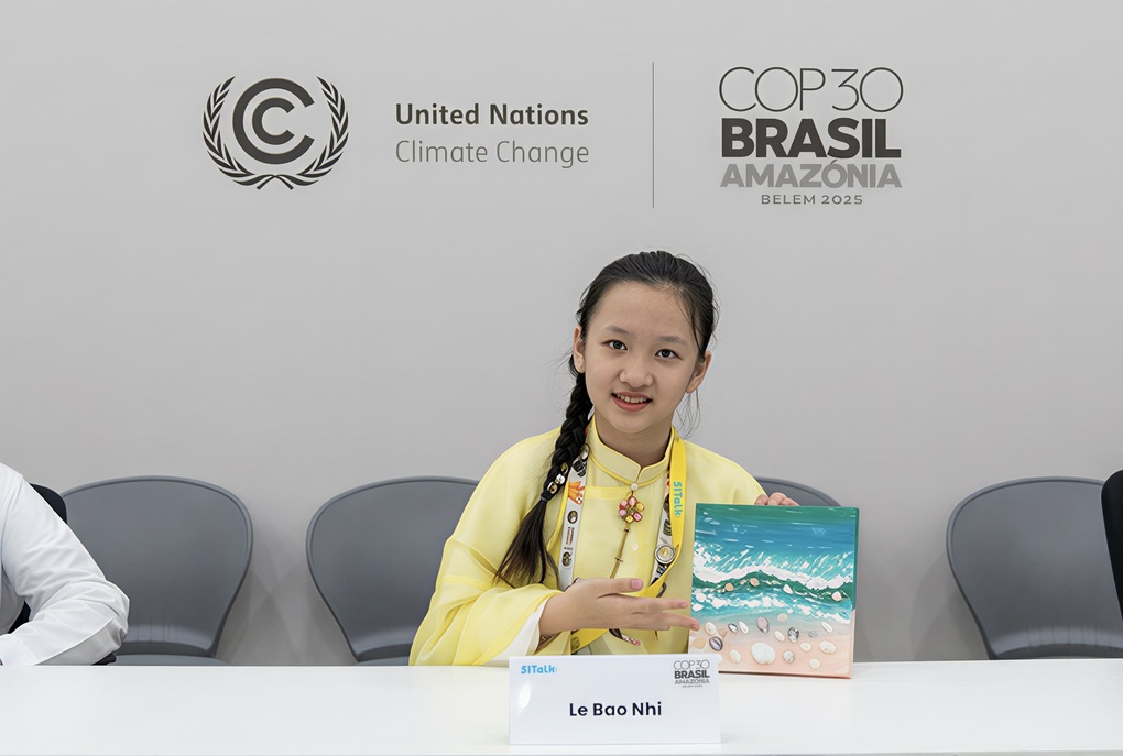 Đại diện thiếu nhi Việt Nam đầu tiên phát biểu tại Hội nghị Liên Hợp Quốc COP30 - 1
