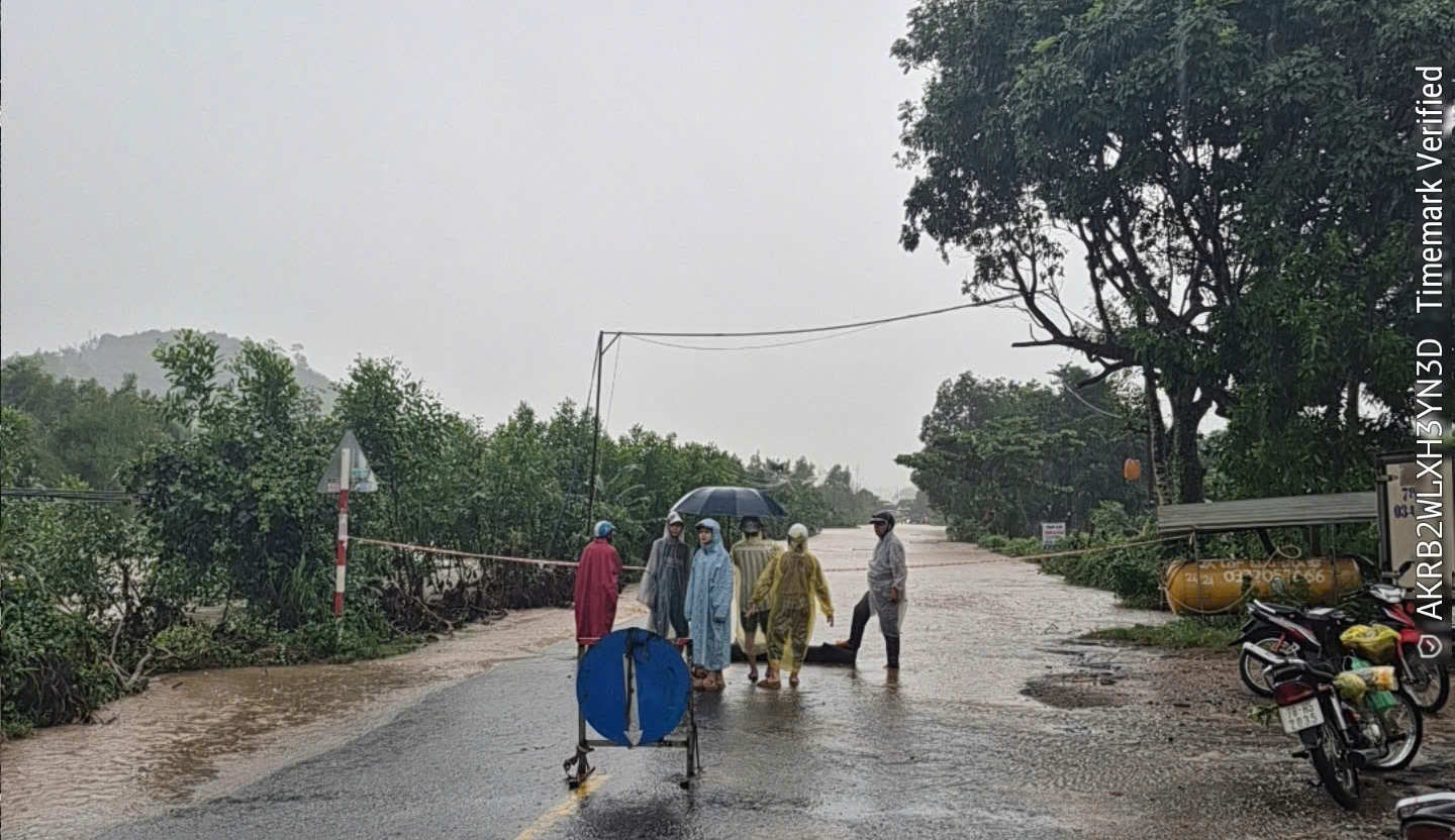 Đắk Lắk ngập lụt và sạt lở đất , cấm lưu thông trên Quốc lộ 29 - Ảnh 1.