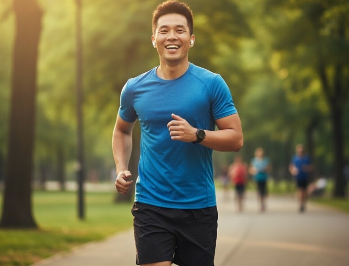 Tinh thần vui vẻ giúp nam giới duy trì phong độ ổn định. Ảnh được tạo bởi AI