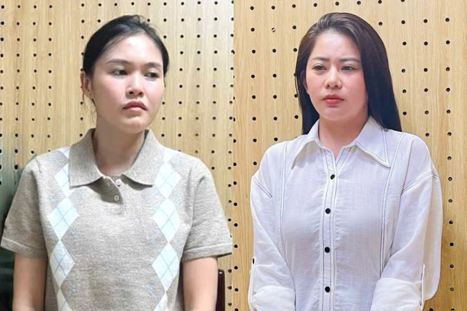Bùi Phương Ly (trái) và Nguyễn Ngọc Phương Duyên. Ảnh: Công an TP HCM