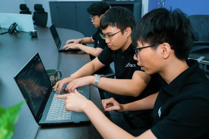 Một đơn vị về an toàn thông tin tham gia giải thưởng. Ảnh: NVCC