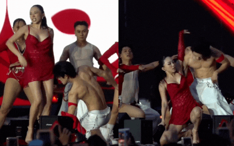 Hai mặt của Tóc Tiên: Khoe body “khét lẹt” nhảy nóng bỏng với dancer nam, lúc hát về tình cũ thì “quằn quại”- Ảnh 4.