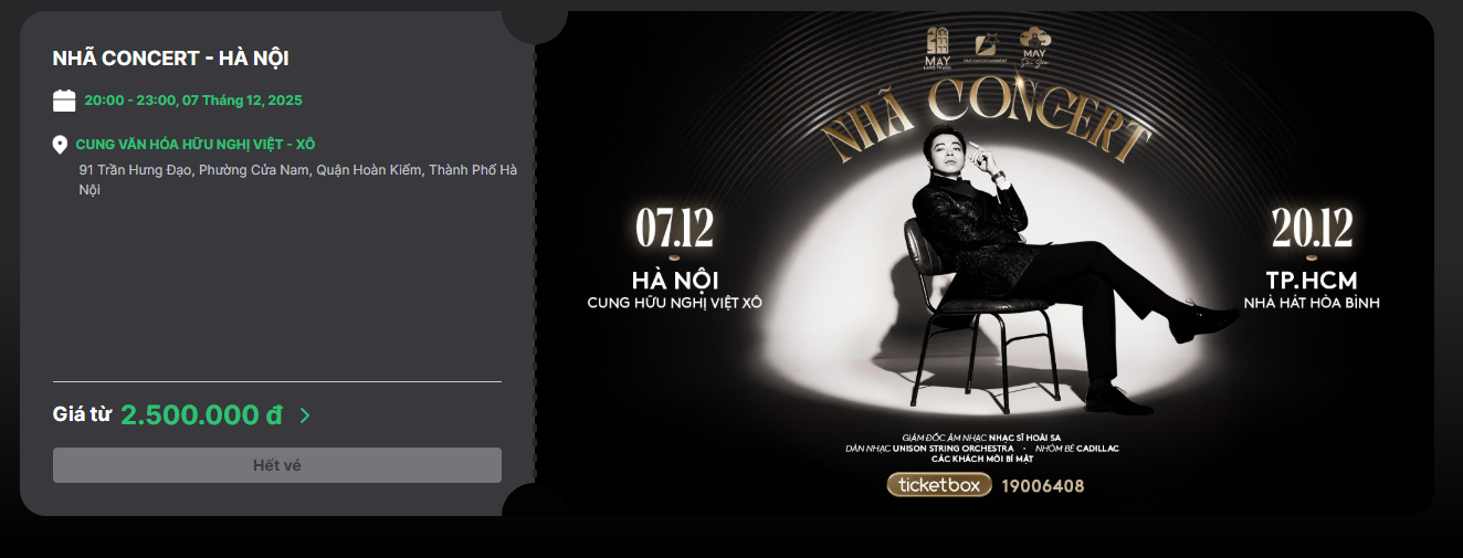 Giọng ca thực lực bán vé đắt ngang ngửa Mỹ Tâm - Hà Anh Tuấn huỷ show vì ế vé - Ảnh 1. Giọng ca thực lực bán vé đắt ngang ngửa Mỹ Tâm - Hà Anh Tuấn huỷ show vì ế vé - Ảnh 1.