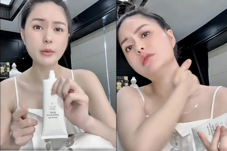 Đoàn Di Băng liên tục quảng cáo sản phẩm với lời mỹ miều, có cánh. Ảnh chụp màn hình.