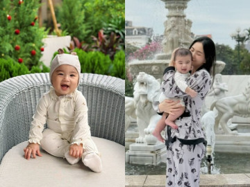 Mai Ngọc tự hào khoe quý tử thân thiện lúc nào cũng cười, được lòng từ bác lao công đến ông bảo vệ