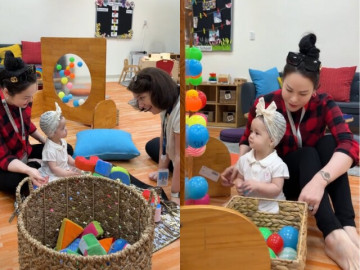 Con gái lai Tây của Nhật Kim Anh vừa đi học đã có tủ đồ "công chúa", mới 10 tháng đã mặc quần áo size 18 tháng 14 Con gái lai của Nhật Kim Anh chưa biết nói đã phải đi học trường song ngữ, mẹ đại gia phải theo chăm từng chút