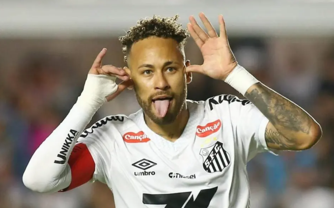 Neymar mừng bàn trong trận Santos hòa Mirassol 1-1 ngày 19/11. Ảnh: Gazeta Press