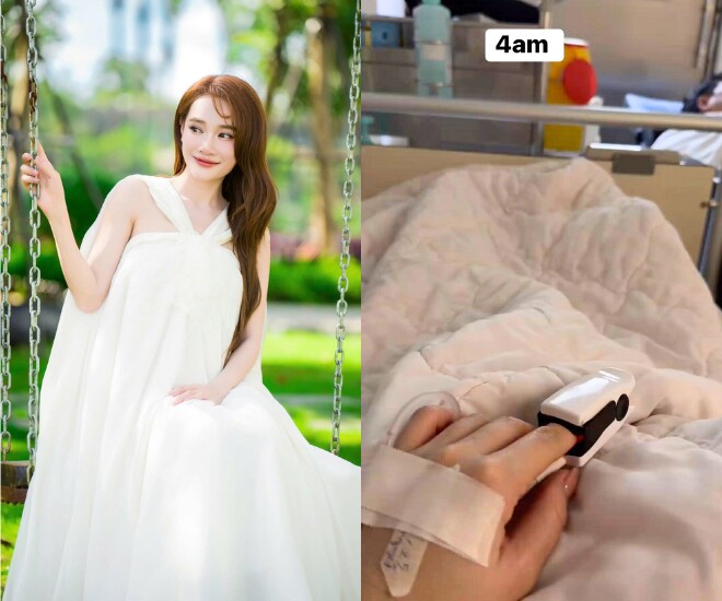Nhã Phương chia sẻ hình ảnh nằm viện lúc 4 giờ sáng.