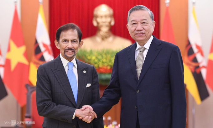 Tổng Bí thư Tô Lâm và Quốc vương Brunei Darussalam Haji Hassanal Bolkiah  tại Trụ sở Trung ương Đảng ngày 30/11. Ảnh: Giang Huy