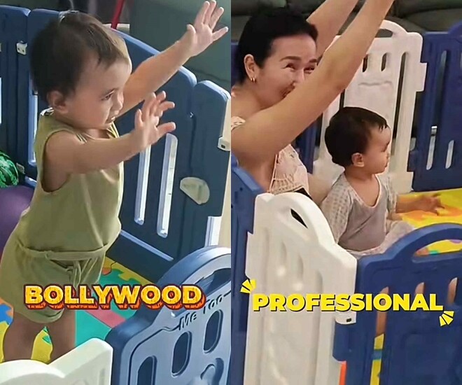 Con trai Võ Hạ Trâm mới hơn 1 tuổi đã biết “quẩy” phong cách Bollywood chuẩn Ấn Độ.  