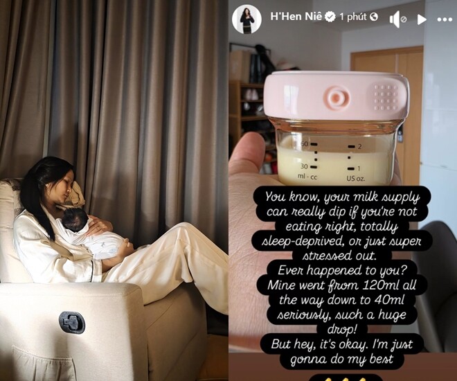 HHen Niê tiết lộ giảm 2/3 sữa do căng thẳng khiến nhiều người xót xa. 