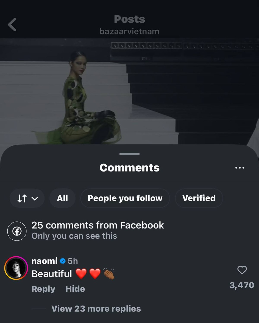 Siêu mẫu Naomi Campbell khen cú ngã đẹp như tạo dáng của Lại Mai Hoa - 2