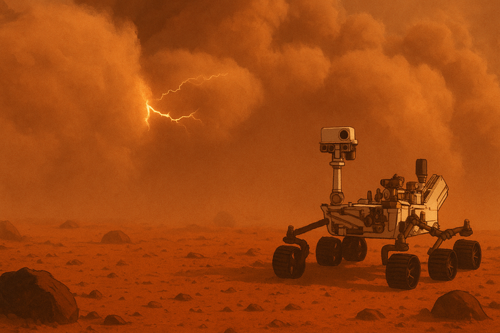 Tàu thăm dò NASA bất ngờ phát hiện tia sét trên sao Hỏa 1 Tàu thăm dò NASA bất ngờ phát hiện tia sét trên sao Hỏa - Ảnh 1.
