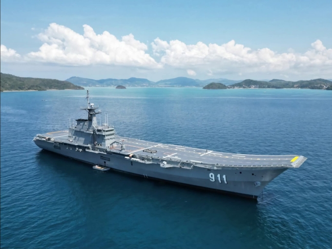Tàu sân bay Thái Lan HTMS Chakri Naruebet trong một lần ra khơi vào năm 2023. Ảnh: Văn phòng Thủ tướng Thái Lan