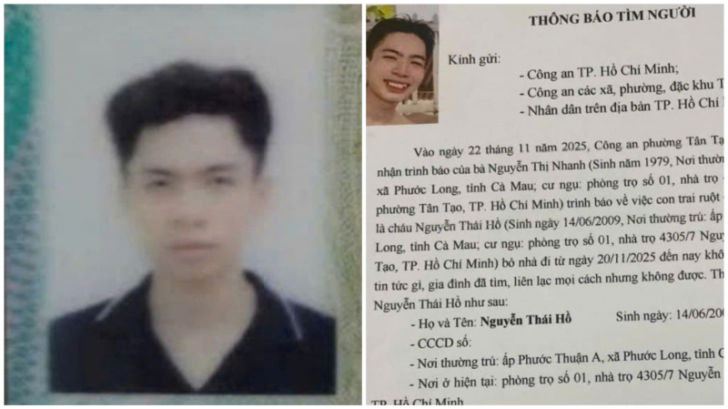 Người mẹ lo lắng tìm con trai 16 tuổi mất tích, hé lộ cuộc gọi cuối qua Zalo: Thái độ bất thường và không gian xung quanh tối đen- Ảnh 1.