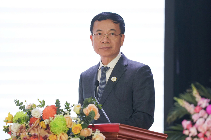 Bộ trưởng Nguyễn Mạnh Hùng chia sẻ tại Đại hội đại biểu Đoàn TNCS Hồ Chí Minh Bộ Khoa học và Công nghệ lần thứ I, ngày 28/11/2025. Ảnh: Lưu Quý