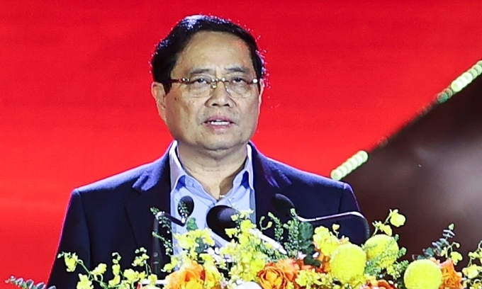 Thủ tướng Phạm Minh Chính phát biểu tối 24/11. Ảnh: Nhật Bắc