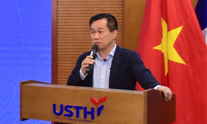 Phó Cục trưởng Đổi mới sáng tạo Chu Thúc Đạt tại sự kiện. Ảnh: USTH