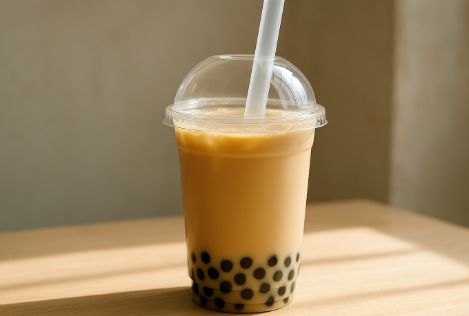 Trà sữa trân châu được làm từ trà, sữa, chất tạo ngọt và trân châu, thường chứa nhiều đường, calo. Ảnh: AI