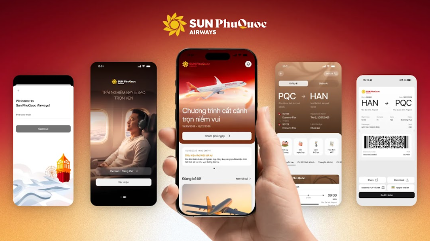 Ưu đãi 20% khi đặt vé máy bay trên ứng dụng Sun PhuQuoc Airways 1 Giao diện ứng dụng Sun PhuQuoc Airways