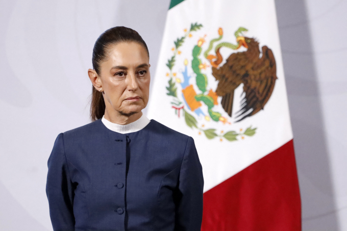 Tổng thống Mexico Claudia Sheinbaum phát biểu tại Mexico City ngày 3/11. Ảnh: AFP