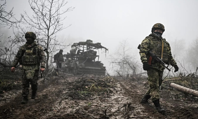 Đơn vị pháo tự hành Giatsint-S Nga tại tỉnh Donetsk hôm 28/11. Ảnh: RIA Novosti