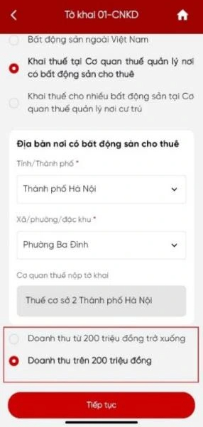 4 bước khai thuế trên eTax Mobile cho hộ kinh doanh cho thuê nhà- Ảnh 6. 4 bước khai thuế trên eTax Mobile cho hộ kinh doanh cho thuê nhà- Ảnh 6.