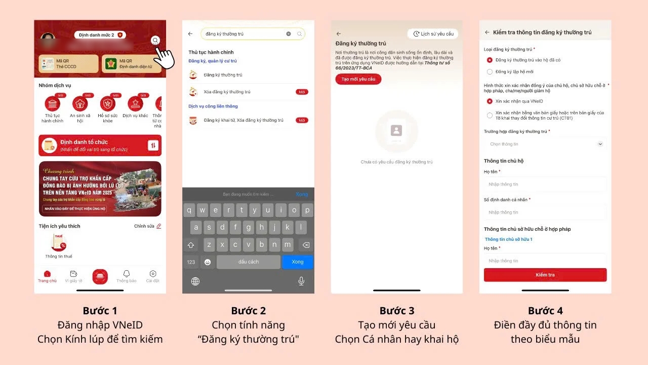 Hướng dẫn đăng ký tạm trú, thông báo lưu trú, thường trú: Làm đúng 3 bước trên VNeID là xong!- Ảnh 3.
