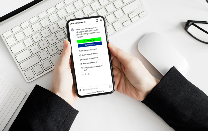 Warren - tính năng AI, hỗ trợ nhà đầu tư phân tích kỹ thuật, vĩ mô... Ảnh: Vietcap