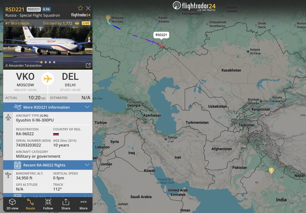 Chuyến bay của Tổng thống Putin đến Ấn Độ được quan tâm nhất thế giới - 2