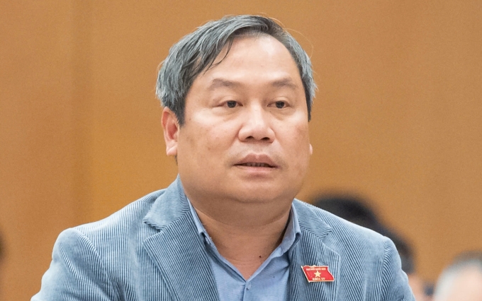 Chủ tịch Hà Nội Vũ Đại Thắng phát biểu tại phiên họp chiều 4/12. Ảnh: Media Quốc hội