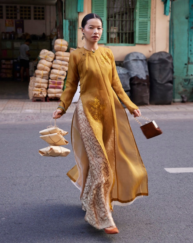 Áo dài mùa mới nhiều lớp, vải mỏng nhẹ, màu sắc 'vạn người mê'- Ảnh 3.