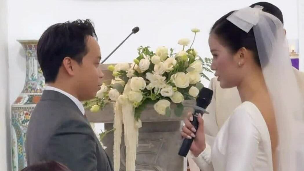 Hương Ly làm lễ cưới ở nhà thờ